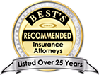 A.M. Best recommended insurance attorneys, listed over 25 years